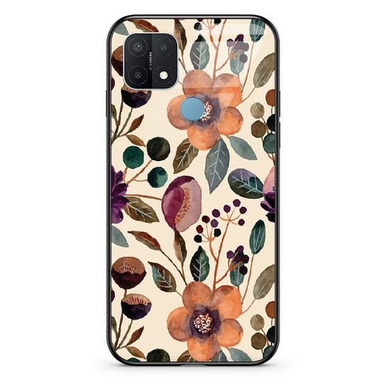 Etui szklane OPPO Oppo A15S Malowane kwiaty PieceofCase