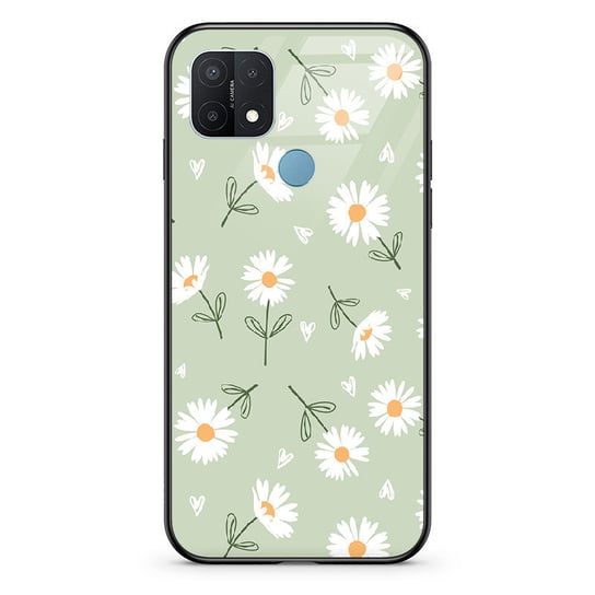 Etui szklane OPPO Oppo A15S Stokrotki pistacja PieceofCase