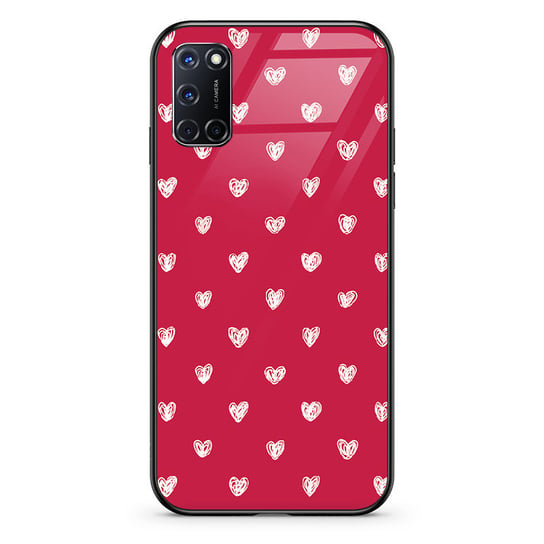 Etui szklane OPPO Oppo A54 5G Serduszka czerwone PieceofCase