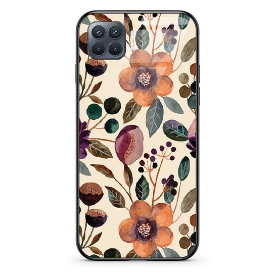 Etui szklane OPPO Reno 4 LITE Malowane kwiaty PieceofCase