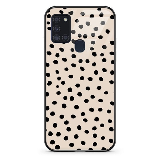 Etui szklane Samsung Galaxy A21S Kropki dot beż PieceofCase