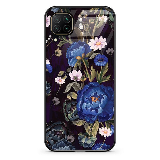 Etui szklane Samsung Galaxy A22 4G Niebieskie piwonie PieceofCase