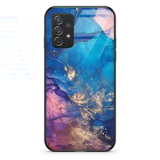 Etui szklane Samsung Galaxy A53 5G Niebieski marmur golden PieceofCase