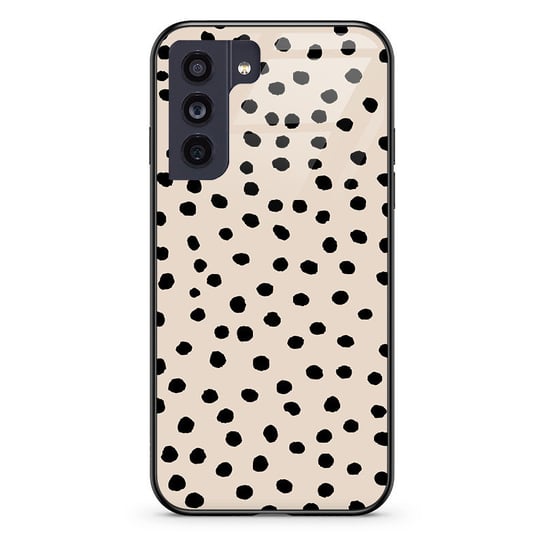 Etui szklane Samsung Galaxy S21 FE 5G Kropki dot beż PieceofCase