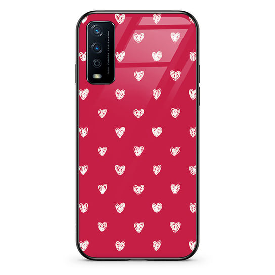 Etui szklane VIVO Vivo Y20s Serduszka czerwone PieceofCase