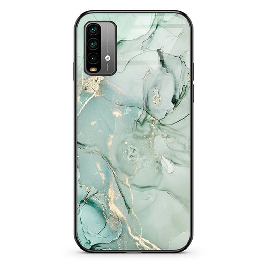 Etui szklane Xiaomi REDMI 9T Marmur pistacja golden PieceofCase