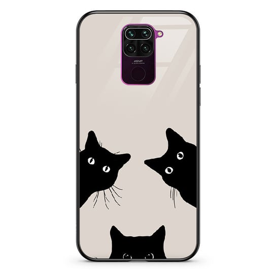 Etui szklane Xiaomi Redmi Note 9 Czarne koty PieceofCase