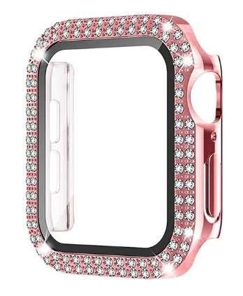 Etui + Szkło 2W1 Do Apple Watch 4/5/6/Se 40mm Diamond Różowy Bestphone