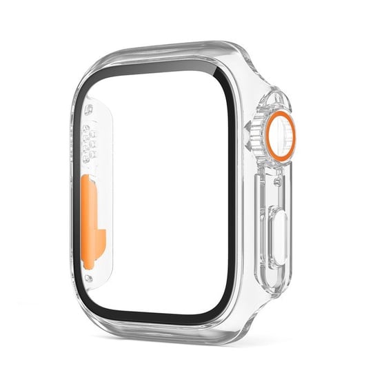 Etui + szkło 2W1 do Apple Watch 4/5/6/SE 40mm przezroczysto-pomarańczowe Bestphone