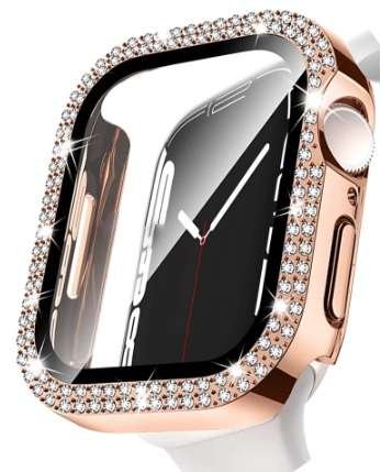 Etui + Szkło 2W1 Do Apple Watch 7/8 41Mm Diamond Rose Gold Bestphone