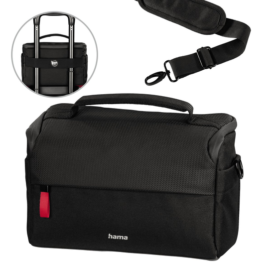 Borsa Per Fotocamera Hama Matera Taglia 135 – In Nylon, Doppia Cerniera, Scomparti Per Batterie E Schede, Dimensioni 23x9.5x14 Cm