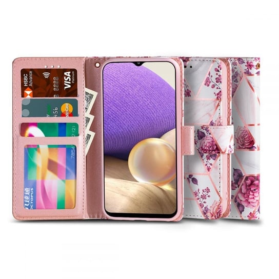 Etui Wallet Floral Rose do Samsung Galaxy A32 5G TECH-PROTECT