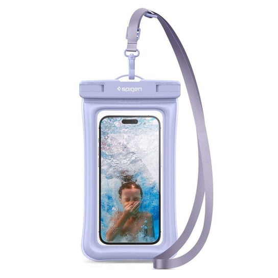 Etui wodoszczelne na telefon 6,9" uniwersalne Spigen A610 Universal Waterproof float case przezroczysto-fioletowe Spigen