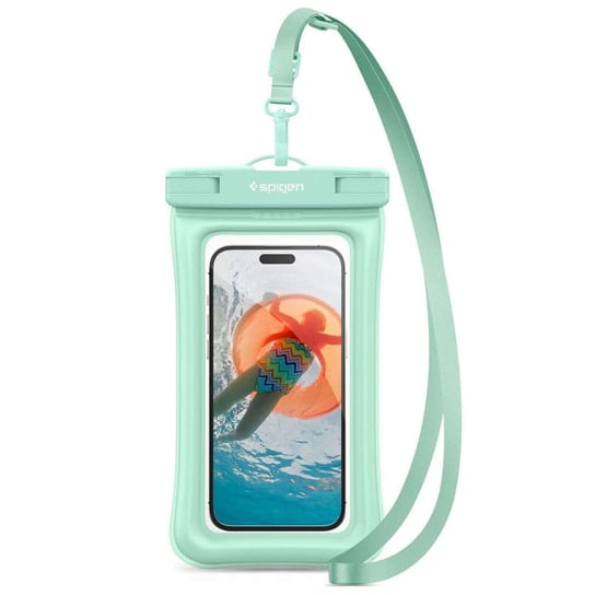 Etui wodoszczelne na telefon 6,9" uniwersalne Spigen A610 Universal Waterproof float case przezroczysto-miętowe Spigen