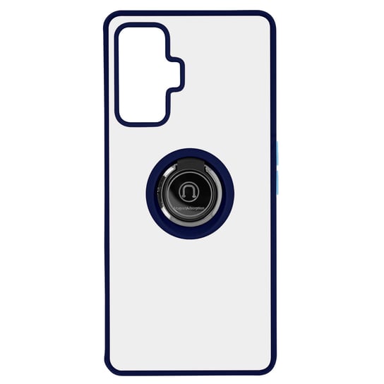 Etui Xiaomi Poco F4 GT Bi-material Metal Ring Funkcja Stojak niebieski Avizar