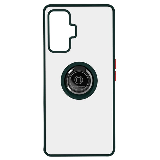 Etui Xiaomi Poco F4 GT Bi-materiał Metal Ring Funkcja Stojak zielony Avizar