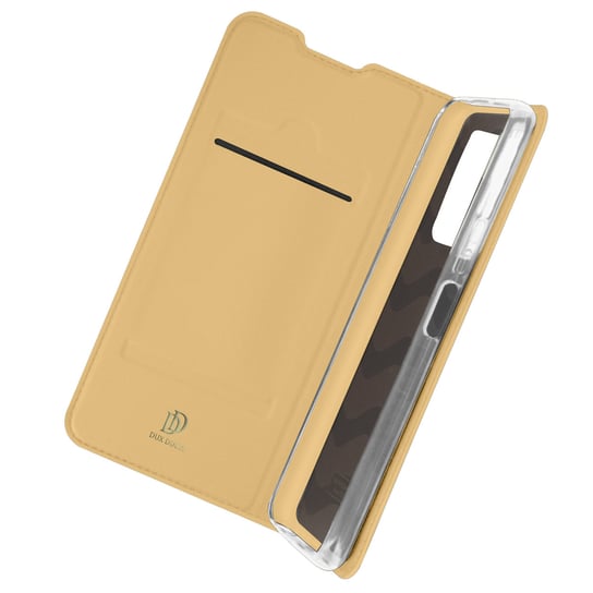 Etui Xiaomi Redmi 10 Card Case with Stand Function Satynowe złote Dux Ducis