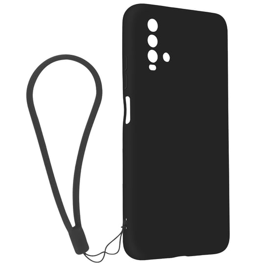 Etui Xiaomi Redmi 9T Silikonowe Żelowe Półsztywne Z Paskiem Czarne Avizar