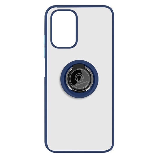 Etui Xiaomi Redmi Note 10 / 10s Bi-material Metal Ring Funkcja Stojak niebieski Avizar
