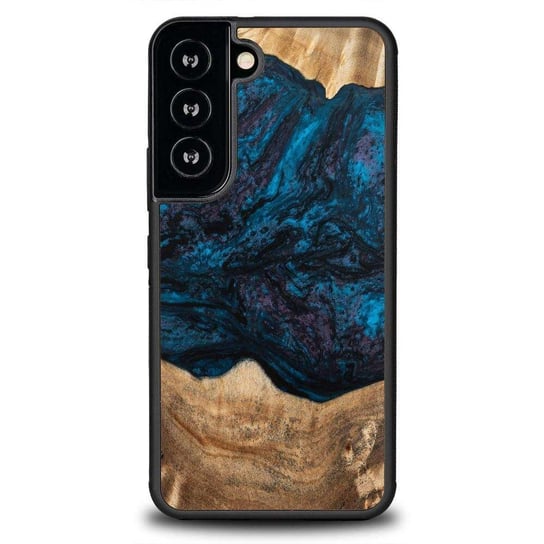 Etui z drewna i żywicy na Samsung Galaxy S22 Bewood Unique Neptun - granatowo-czarne BEWOOD