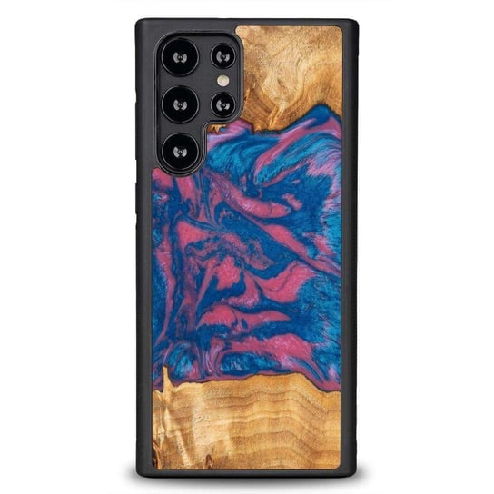 Etui z drewna i żywicy na Samsung Galaxy S22 Ultra Bewood Unique Vegas - różowo-niebieskie BEWOOD