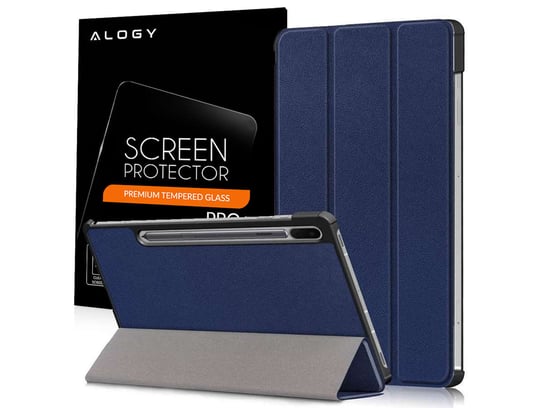 Etui z klapką Alogy Book Cover do Galaxy Tab S7 FE 5G 12.4 T730/T736B Granatowy + Szkło Samsung Electronics