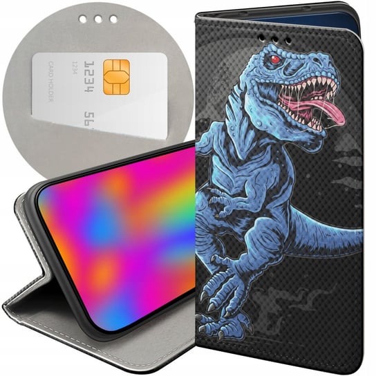 Etui Z Klapką Do Alcatel 1C 2019 Wzory Dinozaury Reptilia Prehistoryczne Alcatel