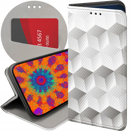 ETUI Z KLAPKĄ DO ALCATEL 1S 2019 WZORY 3D GEOMETRYCZNE ILUZJA FUTERAŁ CASE Alcatel