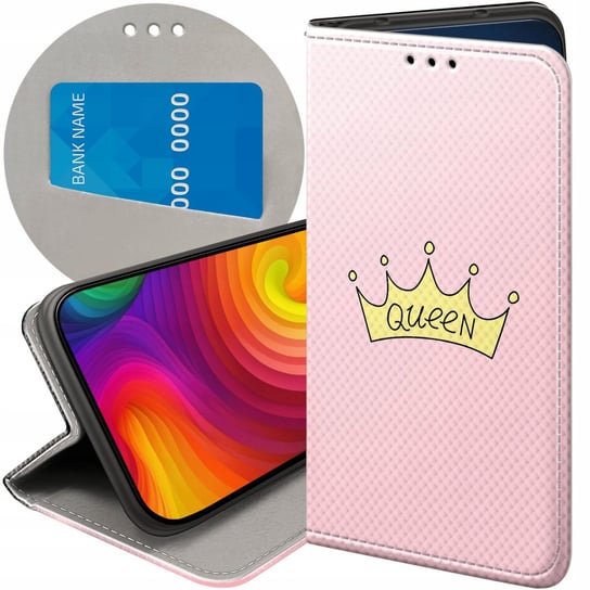 ETUI Z KLAPKĄ DO ALCATEL 1S 2019 WZORY KSIĘŻNICZKA QUEEN PRINCESS FUTERAŁ Alcatel