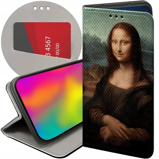 ETUI Z KLAPKĄ DO ALCATEL 1S 2019 WZORY LEONARDO DA VINCI MONA ŁASICZKA CASE Alcatel