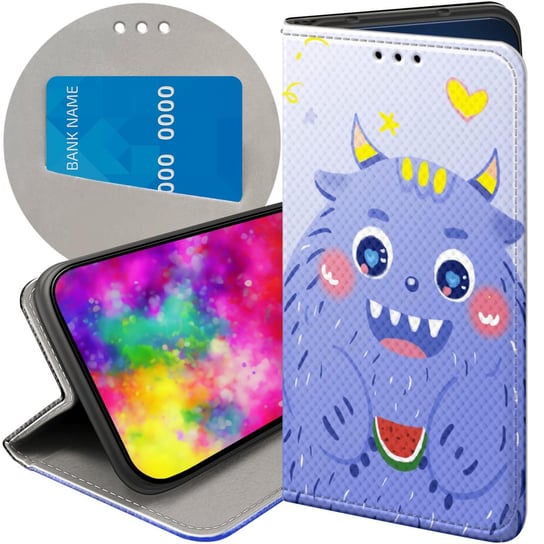 ETUI Z KLAPKĄ DO ALCATEL 1S 2019 WZORY POTWORY POTWÓR MONSTER FUTERAŁ CASE Alcatel