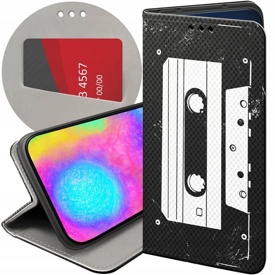 ETUI Z KLAPKĄ DO ALCATEL 1S 2019 WZORY RETRO OLD SCHOOL MUZYKA GRY FUTERAŁ Alcatel