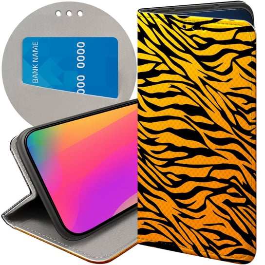 ETUI Z KLAPKĄ DO ALCATEL 1S 2019 WZORY TYGRYS TYGRYESK TIGER FUTERAŁ CASE Alcatel