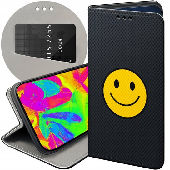 ETUI Z KLAPKĄ DO ALCATEL 1S 2019 WZORY UŚMIECH SMILE EMOJI FUTERAŁ CASE Alcatel