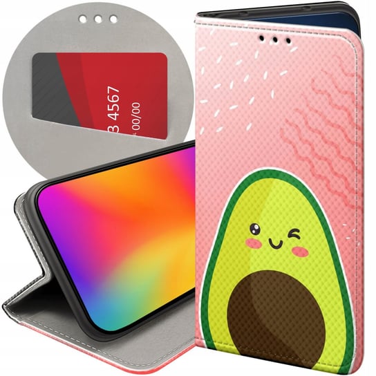 ETUI Z KLAPKĄ DO ALCATEL 1S 2021 / 3L 2021 WZORY AWOKADO AVOCADO OWOC CASE Alcatel