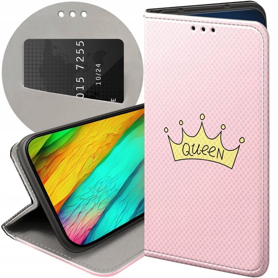 ETUI Z KLAPKĄ DO ALCATEL 1S 2021 / 3L 2021 WZORY KSIĘŻNICZKA QUEEN PRINCESS Alcatel