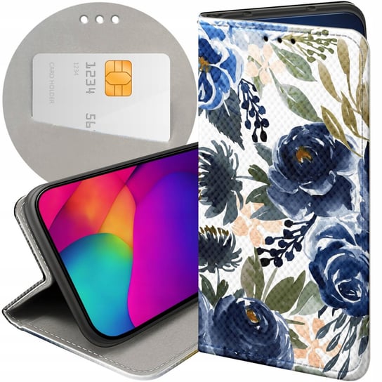 ETUI Z KLAPKĄ DO ALCATEL 1S 2021 / 3L 2021 WZORY KWIATY KWIECISTE FLOWER Alcatel