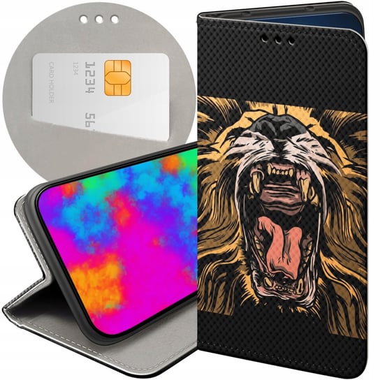 Etui Z Klapką Do Alcatel 1S 2021 / 3L 2021 Wzory Lew Lwy Lwica Futerał Case Alcatel