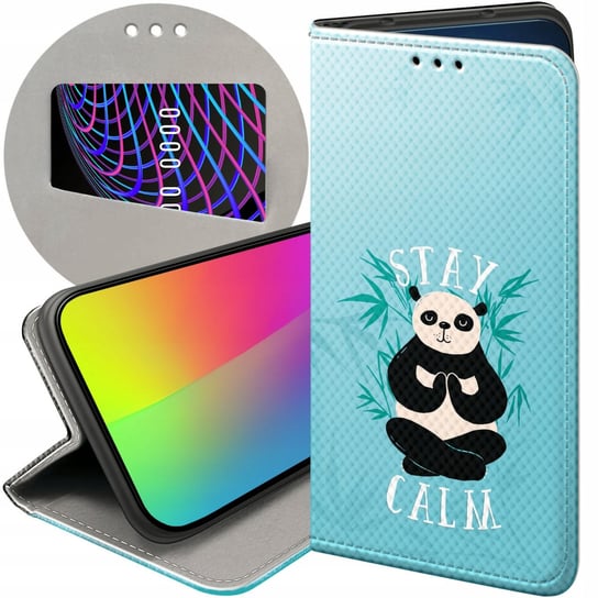 ETUI Z KLAPKĄ DO ALCATEL 1S 2021 / 3L 2021 WZORY PANDA BAMBUS PANDY FUTERAŁ Alcatel