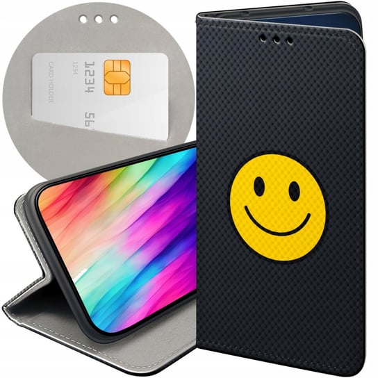 ETUI Z KLAPKĄ DO ALCATEL 1S 2021 / 3L 2021 WZORY UŚMIECH SMILE EMOJI CASE Alcatel