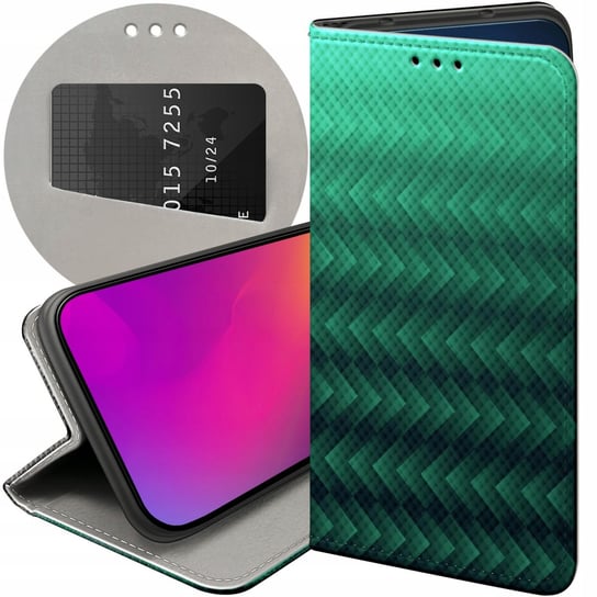 ETUI Z KLAPKĄ DO ALCATEL 1S 2021 / 3L 2021 WZORY ZIELONE GRASSY GREEN CASE Alcatel