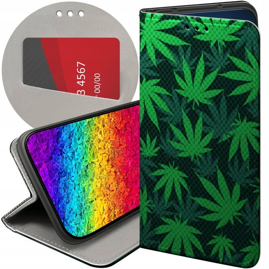 ETUI Z KLAPKĄ DO ALCATEL 3 2019 WZORY DLA PALACZY SMOKER WEED JOINT FUTERAŁ Alcatel