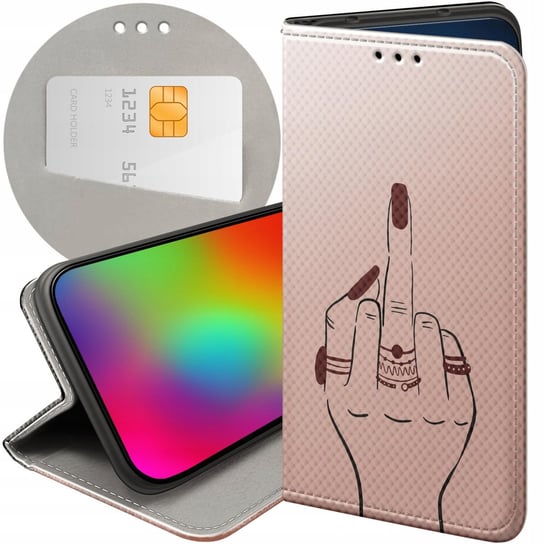 Etui Z Klapką Do Alcatel 3 2019 Wzory Fuck You Fuck Off Futerał Pokrowiec Alcatel