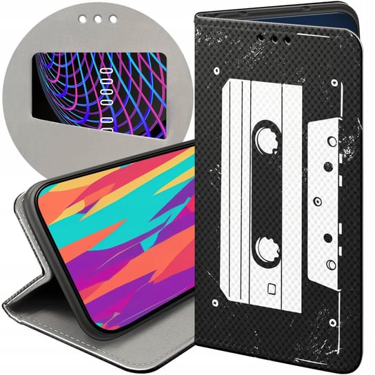 ETUI Z KLAPKĄ DO ALCATEL 3 2019 WZORY RETRO OLD SCHOOL MUZYKA GRY FUTERAŁ Alcatel