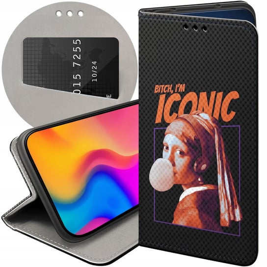 ETUI Z KLAPKĄ DO ALCATEL 3L 2019 WZORY LEONARDO DA VINCI SZTUKA MODERN CASE Alcatel