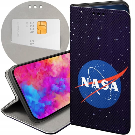 ETUI Z KLAPKĄ DO ALCATEL 3L 2019 WZORY NASA KOSMOS ASTRONOMIA GWIAZDY CASE Alcatel