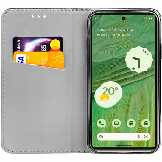 Etui Z Klapką Do Google Pixel 7 Czarne Zamykane Magnetyczne Kabura Futerał Google