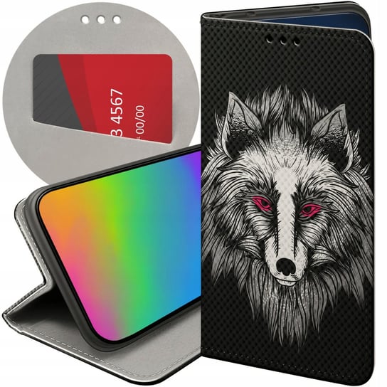 ETUI Z KLAPKĄ DO GOOGLE PIXEL 7 PRO WZORY WILK WILKOŁAK WOLF WILCZYCA CASE Google