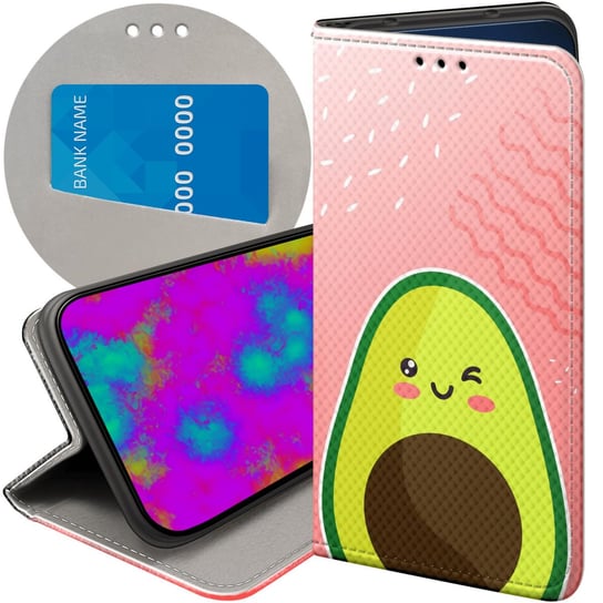 ETUI Z KLAPKĄ DO GOOGLE PIXEL 7 WZORY AWOKADO AVOCADO OWOC FUTERAŁ CASE Google