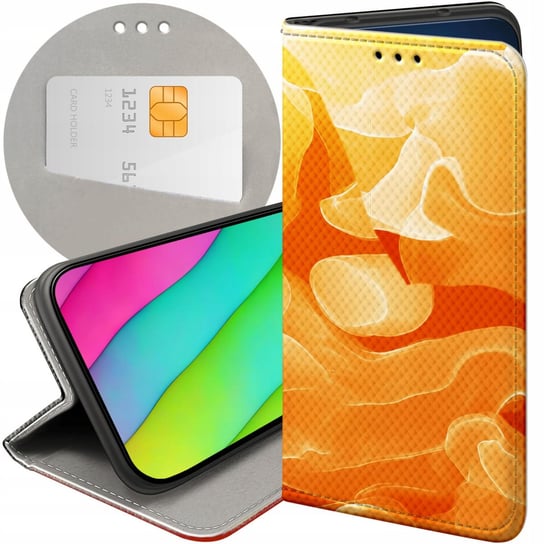 ETUI Z KLAPKĄ DO GOOGLE PIXEL 7 WZORY POMARAŃCZOWE POMARAŃCZE ORANGE CASE Google